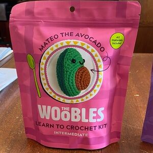 The Woobles Crochet Kit - Green and Brown Avocado
